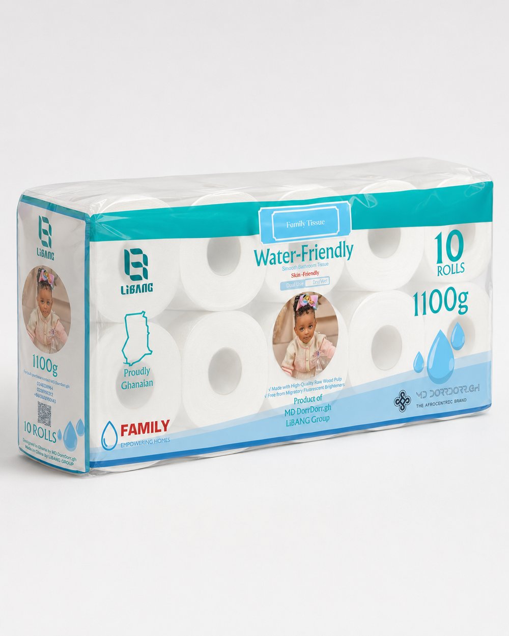 Family Tissue Water-Friendly — 10 rolls, 1100g